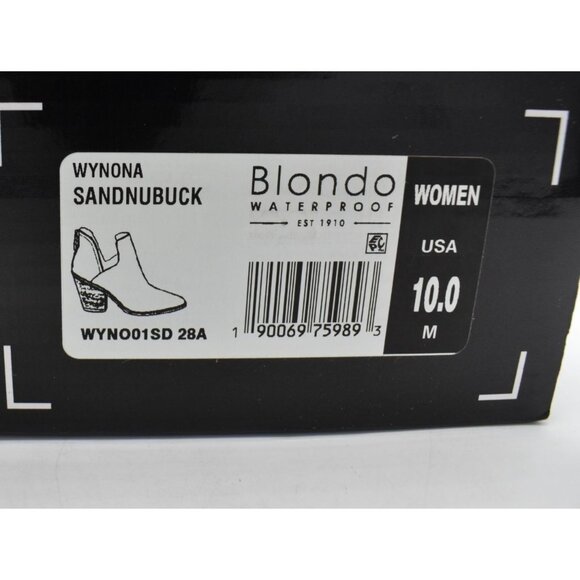 Blondo Womens 10 Wynona Sand Nubuck Waterproof Pointed Toe Zipped Booties Boots - Picture 13 of 13